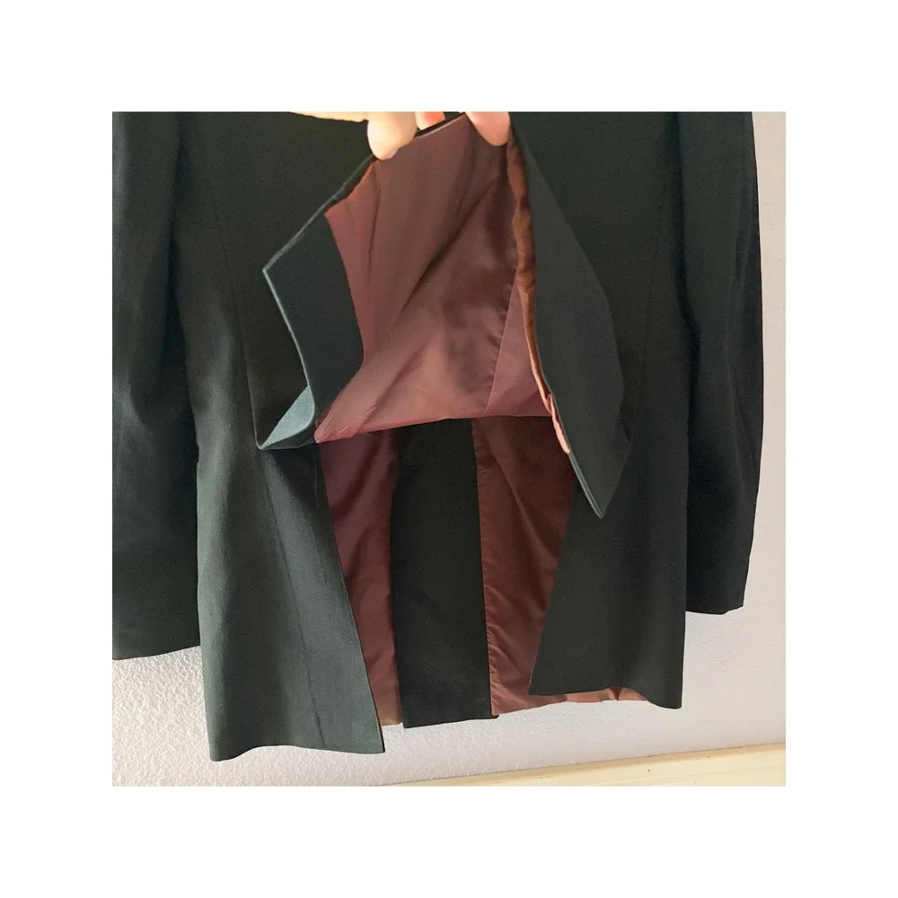 VTG Yves Saint Laurent Mens Double Breasted Tuxedo Jacket Blazer Black 38R YSL